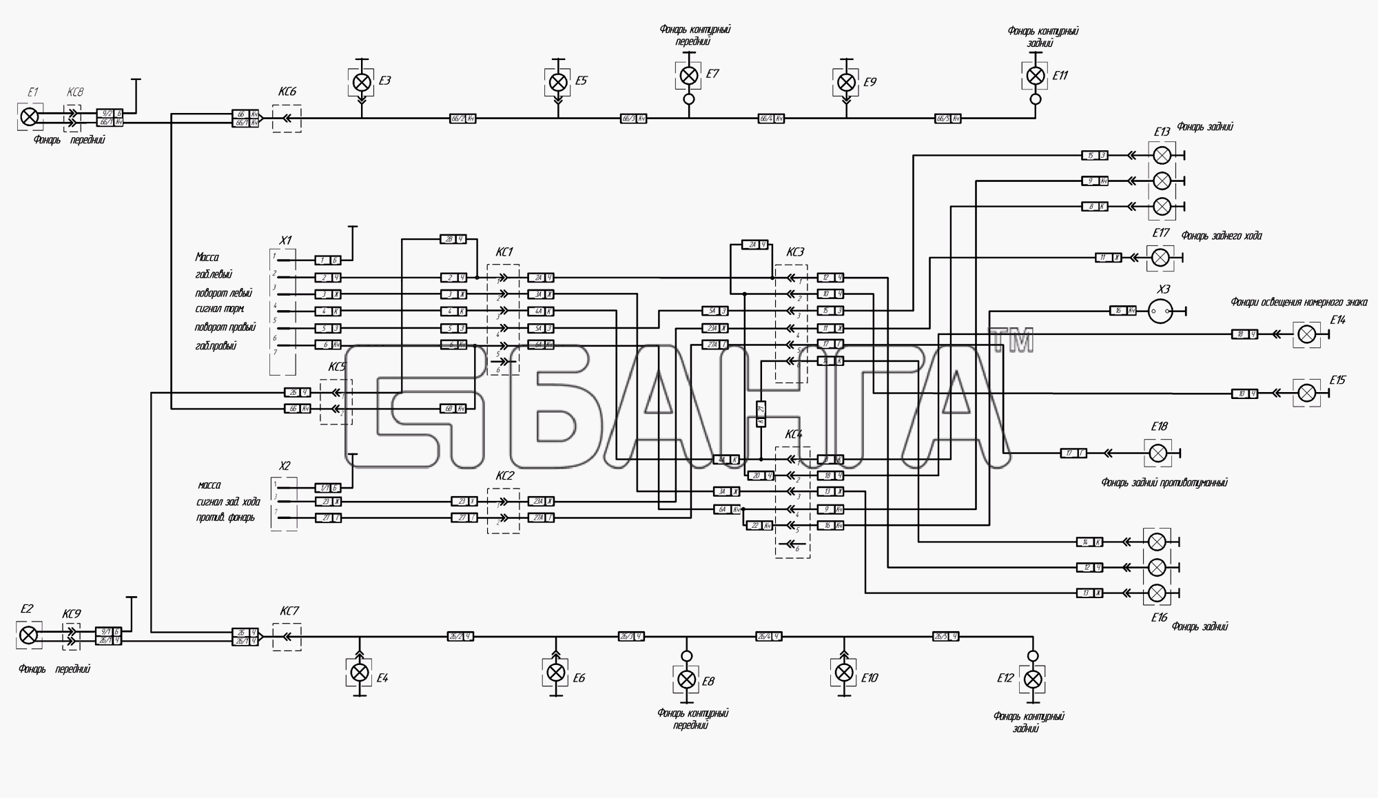 НефАЗ НефАЗ-8332 (2009) Схема Схема электрическая соединений banga.ua